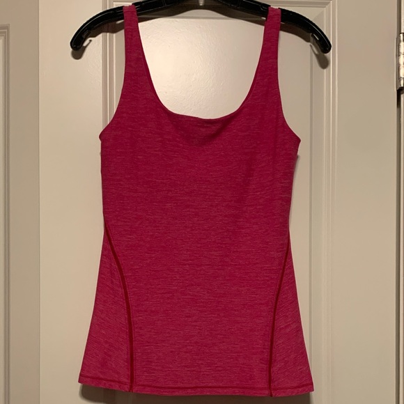 LuluLemon Hot Pink Women's Pink Tank w/ adjustable shelf bra. GUC, Size 8 - Picture 1 of 5